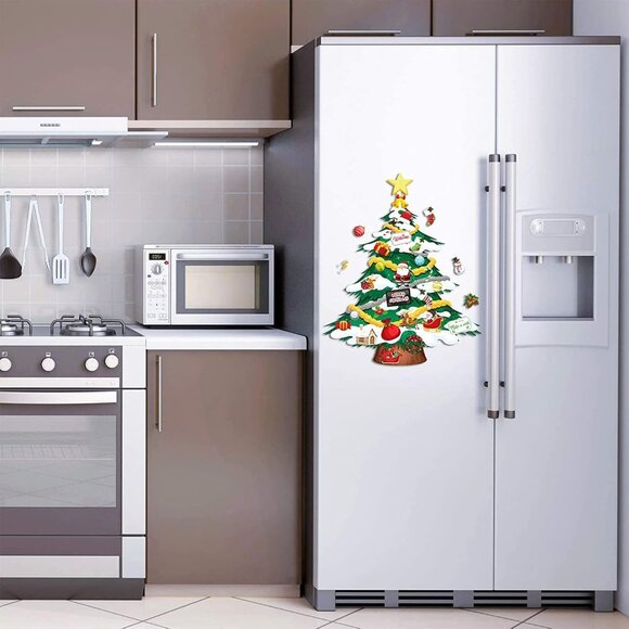 9 Pieces Christmas Tree Snowman Refrigerator Magnets Decorations Set Xmas Magnet - Picture 7 of 7